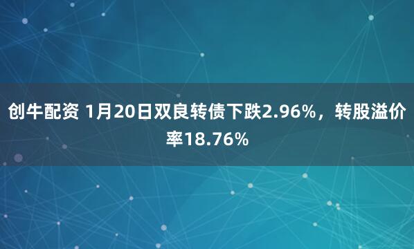 创牛配资 1月20日双良转债下跌2.96%，转股溢价率18.76%