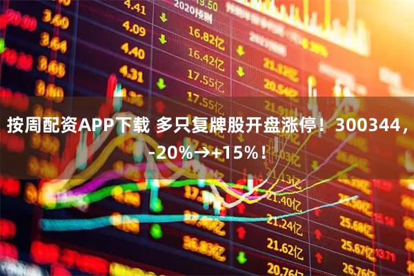 按周配资APP下载 多只复牌股开盘涨停！300344，-20%→+15%！