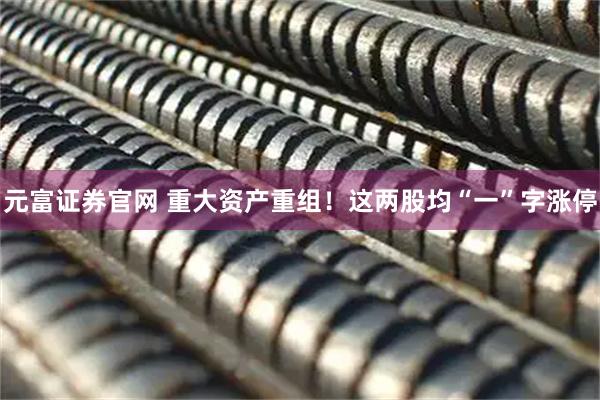 元富证券官网 重大资产重组！这两股均“一”字涨停
